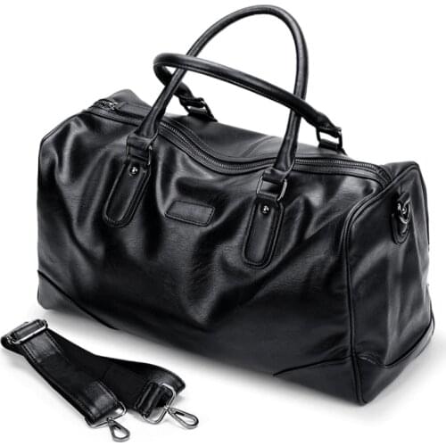 Travel Duffles Large Capacity PU Leather Women and Men Hand Luggage Bag Weekend Carry On Sports Gym Bags