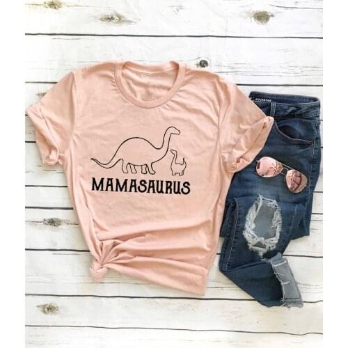 Mamasaurus Funny Letter Printed T-Shirt Dinosaurs Graphic Tee Stylish Tumblr mamasaurus dinosaurs Clothing Grunge Tops quote tee