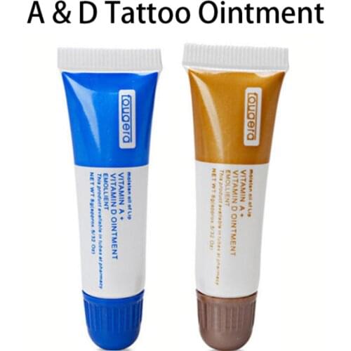 50Pcs Tattoo Aftercare Gel Professional Vitamin A&D Anti Scar Ointment Permanent Makeup Nursing Cream For Tattoo Eyebrow and Lip