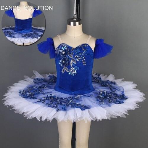 Royal Blue Velvet Stretch Bodice with Applique Professional Leotard Tutu Child & Adult Stage Dancewear Ballerina Costumes BLL101