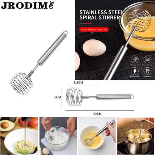 Kitchen Tools Accessories Egg Whisk Egg Beater Frother Blender Stainless Steel Spiral Shape Potato Masher Blender Puree Juice
