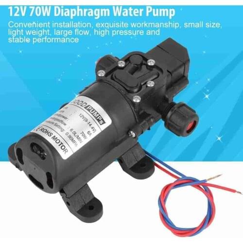 DC12V 70W Micro Electric Diaphragm Water Pump Automatic Switch For Car Spray High 6L/min Washing 0.8Mpa 5L/min Pressure F7P5