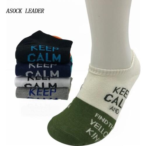 5 Pairs Men Socks Spring& Summer Cotton Socks For Mens Deodorant Leisure Colorful Alphabet MenS Gifts Socks Splice Short Sock