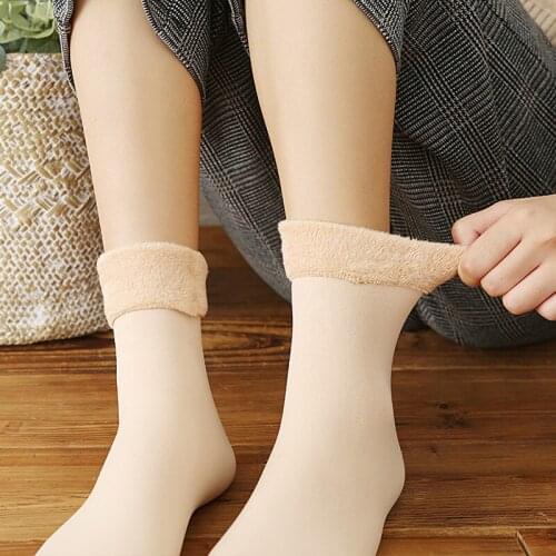 2021 Socks Women Bed Sock Pure Color Fluffy Warm Winter Soft Floor Home Cotton Accessories Thick Warm New Years Gift