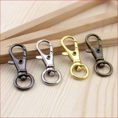 New 10pcs/lot Silver Bronze Metal Luggage Bag Dog Buckle Snap Hook Bag Hanger Lobster Clasp DIY Sewing Handmade Key Chain Button