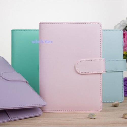 Macaroon Color A6/A5 PU Leather DIY Binder Notebook Cover Diary Agenda Planner Bullet Cover Journals Office School Stationery