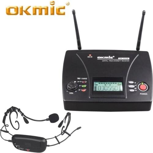 OKMIC OK-727R Receiver OK-16 Headset Microphone For Performances ,sports or dancing Flexible Professional XLR port AF output