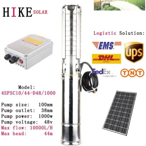 Hike solar equipment 1.5hp 4inch wholesale low cost submersible solar pump for bore and irrigation 4SPSC10/44-D48/1000