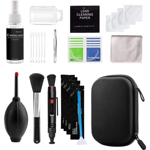 Professional Camera Cleaning Kit for DSLR Cameras + Traveling Pouch + Swabs