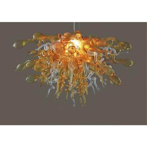 Romantic Creative Amber Art Glass Lamp Chihuly LED Handmade Blown GLass Chandelier light Fixture