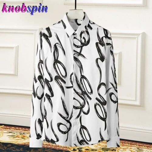Fashion Printed Shirt Men 2019 Brand quality Cotton long sleeve Shirts for men Slim Business male Dress Shirts Casual Camisas