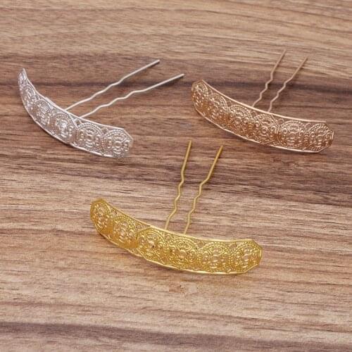 10 PCS 75*10mm Metal Copper Sheet Hair Sticks Gold/Silver Color U Shape Of Hairpin For Women Headwear Jewelry DIY Jewelry Making