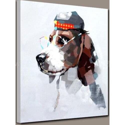 Modern Art Wholesale Good Quality Animal Oil Painting Abstract Dog Wall Pictures Home Decor On Canvas Best Artwork