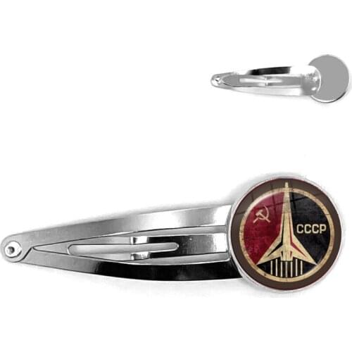 CCCP Soviet Badges Russia Hairpins Space Flight Universe USSR Soviet Communism Symbol Charm Hair Jewelry For Women Girls Gift