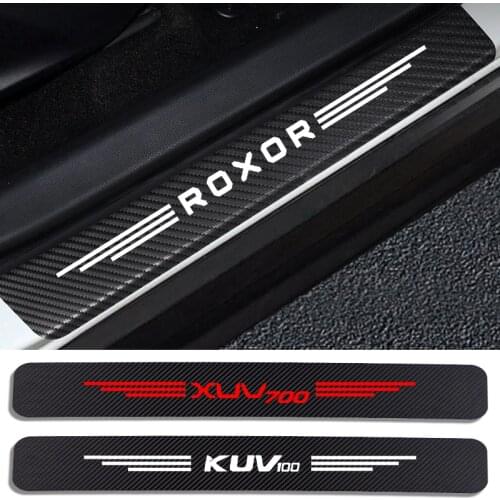 Car Styling Carbon Fiber Car Door Sill Protector Sticker Decal For Mahindra Roxor Scorpio Supr Thar Verito Vibe TUV300 Alturas