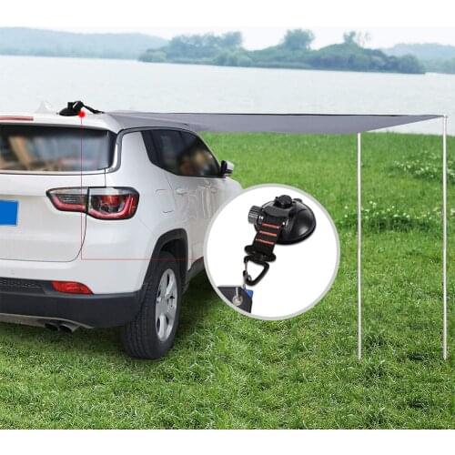 Camping Tarp as Car Side Awning Car Mount Luggage Tarps Tents Anchor Suction Cup Tie Down Anchor with Securing Hooks