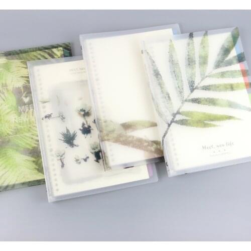 A5 B5 4 Color Hard PP Cover Loose Leaf Plastic Refill Binder Journal With Insert Index Pages