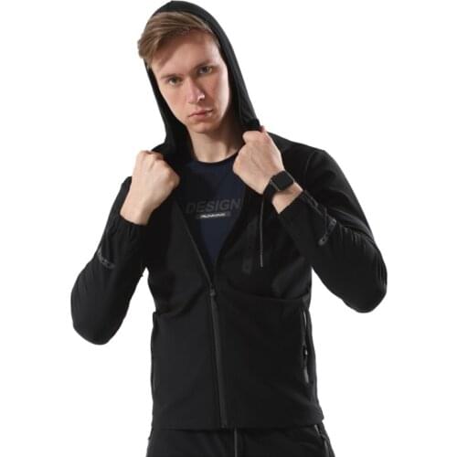 Outdoor Fitness Sport Hoodies Men Waterproof Windbreaker Workout Jacket Autumn Winter Running Jacket Zipper Gym Training Jacket