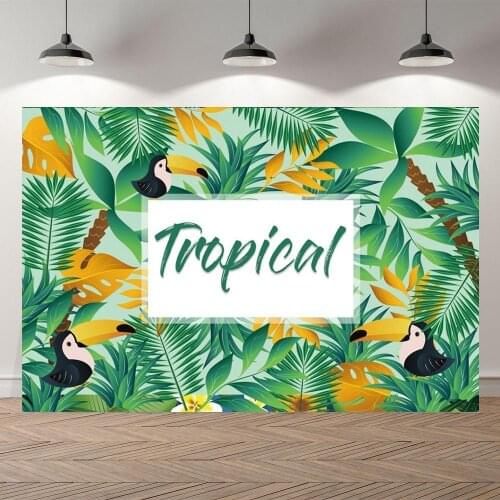 Tropical Summer Forest Baby Shower Photography Backdrops Newborn Kids 1st Birthday Customize Table Decor Poster Vinyl Background