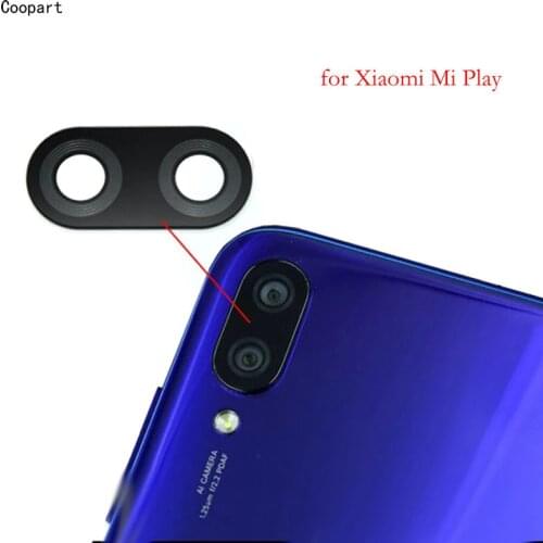 2pcs/lot Coopart New Back Rear Camera glass lens replacement for Xiaomi Mi Play Miplay with adhersive