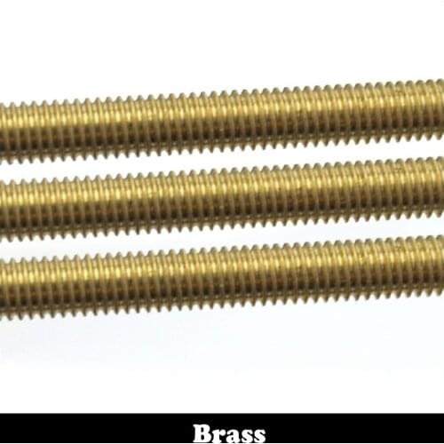 1pc M16 M16*250 Metric Brass Thread Rod Bar Copper Full Thread Stud