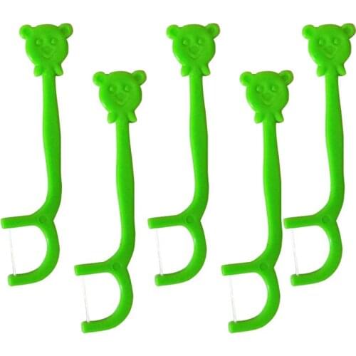 100PCS Floss Sticks Portable Handle Dental Floss Teeth Cleaner for Boys Children Kids