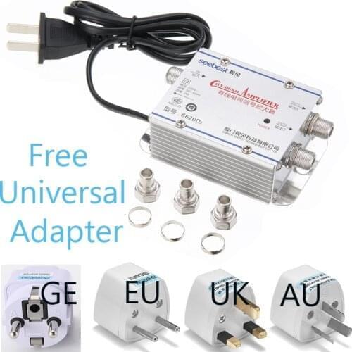 2 Way 1 in 2 out CATV Cable TV Antennas Signal Amplifier AMP Antenna Signal Booster Splitter Home TV Equipments 45Mhz to 860MHz