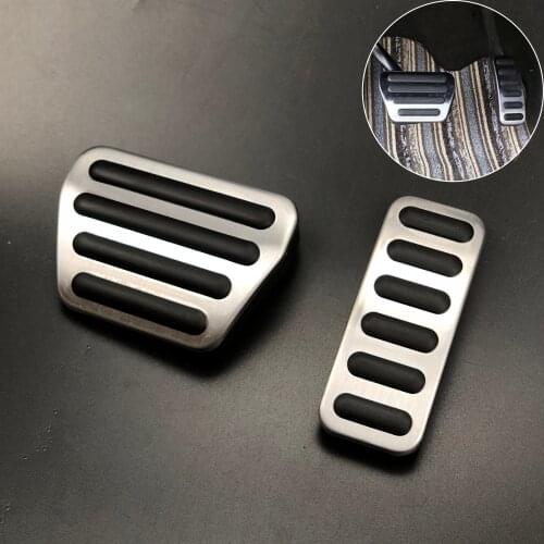 2pcs Car Brake and Accelerator Pedals Cover for Land Rover Range Rover Sport Discovery 5 L405 L494 L462 Stainless Steel + Rubber