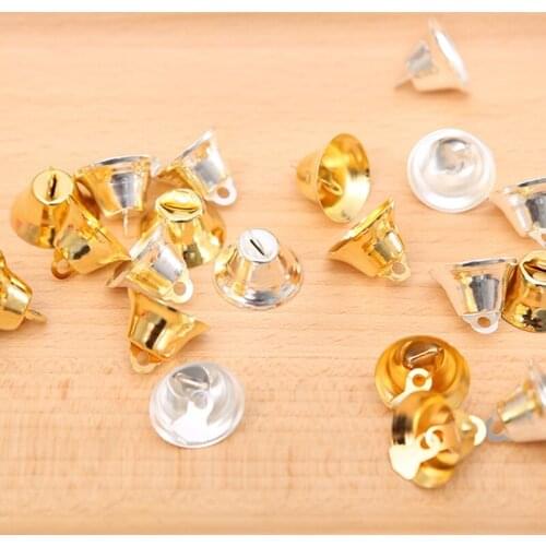 20Pcs Small Bell Christmas Craft Gold Silver Color Bells Pendant Christmas Tree Decorations Jingle Bell New Year Home Decor