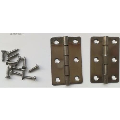 Piano accessories, piano tuning tools, frame, hinge, straight side hinge, silver pair
