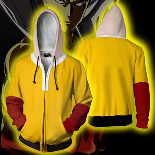 Anime One Punch Man Hoodies 3D Print Saitama Hoodie Hoody Hip Hop Casual Coat Sweatshirts Hooded Casual Coat
