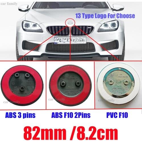 Car Label 82mm ABS/PVC 2pins/3pins Car Head Hood Badge Front/rear Emblem Blue white/Carbon For F10 F30 F15 E91 E92 E93 F02