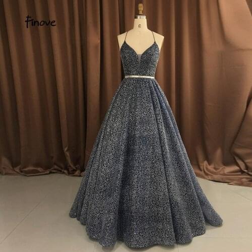Prom dress ball gown sexy v-neck evening dress by Finove