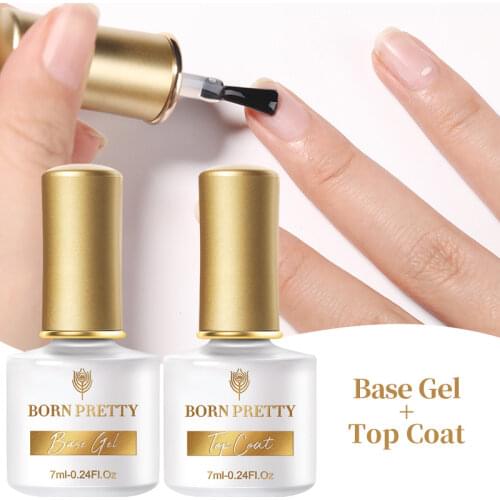 BORN PRETTY Top Gel Nail Polish 7ml Semi-permanent Varnish Function Gel Base Super Top Coat Transparent Gel Nails Soak Off Base