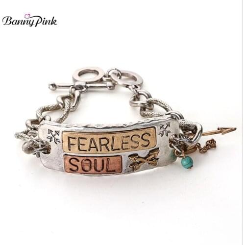 Ethnic Alloy Chunky Charm Tassel Chain Toggle Bracelet For Women Link Chain Metal Pendant Bracelet Bangle Pulseras Hand Jewelry