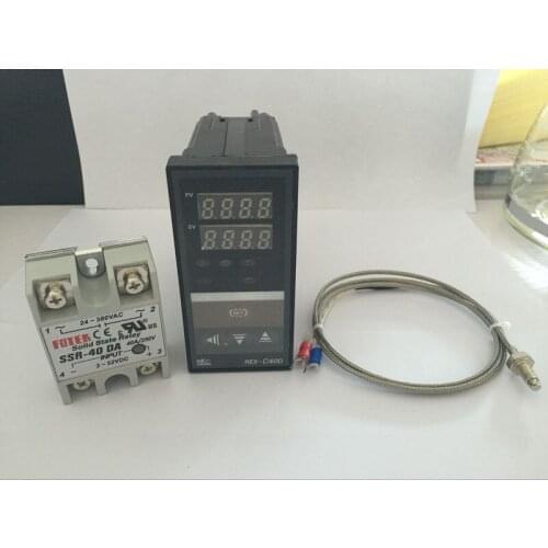 Digital RKC PID Temperature Controller Thermostat REX-C400 (SSR Output)+K type thermocouple+Max 40A SSR relay