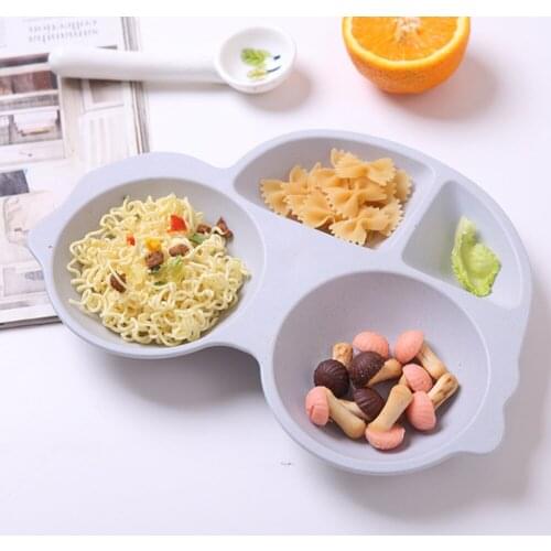 Childrens Dishes Cartoon Car Baby Feeding Bowl Solid Color Natural Dishes For Babies Bamboo Fiber Plate Cute Children’s Plate