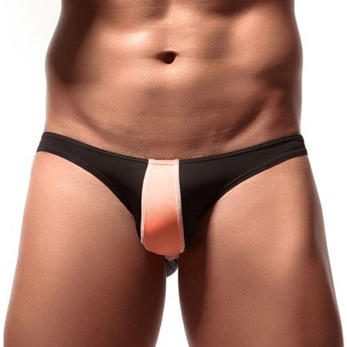 Men Low Rise Underwear Ice Silk Sexy Bikini Briefs Men Slip Panties Briefs Soft Comfortable Gay Men Slip Underwear Briefs