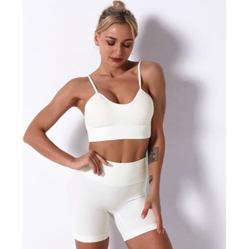 Yoga Sets Women 2 Piece Sport Set Women Workout Clothes Gym Clothes 9 Color Seamless Sport Suit Shorts Set Crop Top Fitness Sets