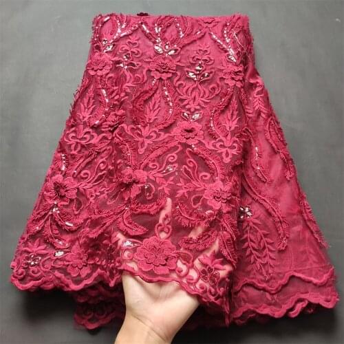 French Lace Fabric 2021 High Quality 5 Yards Nigerian Lace Fabric African Tulle Lace Fabric For Party Dress JL036
