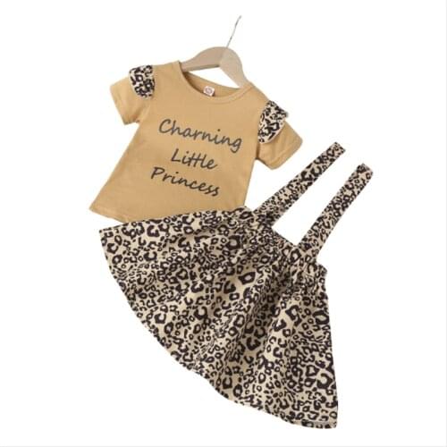 Girls 2021 Summer Clothes Sets Children Fashion T-shirts Bib Dresses 2pcs Party Suits For Baby kids 1 to 6 years outfits toddler