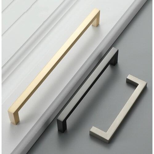 Long Handle Modern Minimalist Kitchen Furniture Cabinet Drawer Pull, Gold zinc alloy Wardrobe Bedside Cabinet Locker Knob