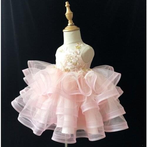 Lovely Baby Infant Girls Dresses Tutu Lace Organza Knee Length Flower Girl Dress Pageant Gown New Christmas Dress
