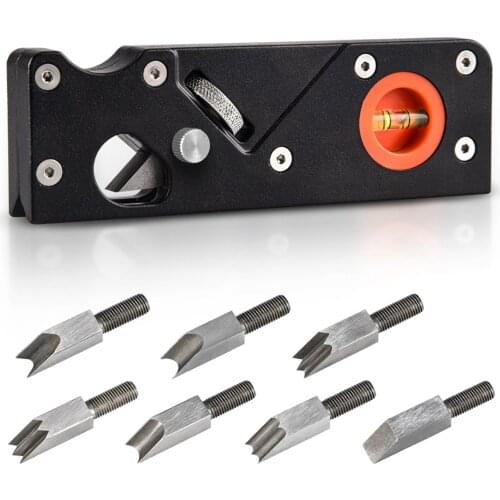 Mini Chamfer Plane Set for Wood Portable Adjustable Wood Trimmer with Level-meter & Chamfer Woodcraft Tools Kit 15*5*2cm Home