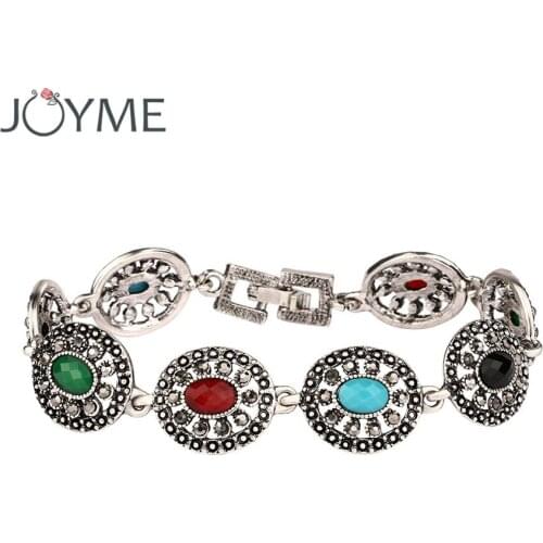 Fashion Vintage Ancient Silver Color Bohemian Bracelets For Women Charms Bracelet Femme Best Friend Jewellery New Year Gift