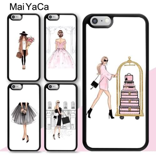 MaiYaCa Fashion Girl Dress Art Poster Girly Case For iPhone 12 mini 11 Pro Max SE 2020 6S 7 8 Plus X XS Max XR 5S Back Cover