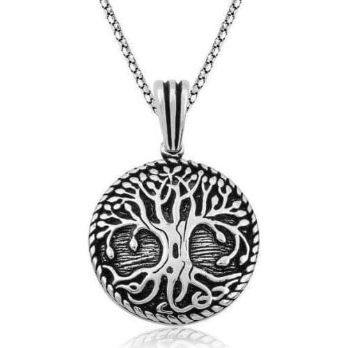 Real Silver 925 Jewelry Silver Köklü Life Tree Necklace