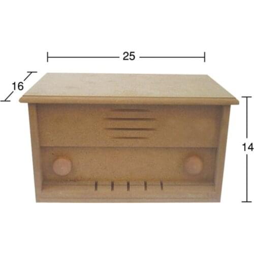 KU279 Small Radio Box, Can Be Painted Wood Mdf Box