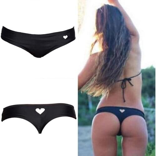 2020 New Heart T-Back Beachwear Bikini Bottom Swimwear Bottom Thong Sexy Mini String Swimwear Bikini Swimsuit For Women