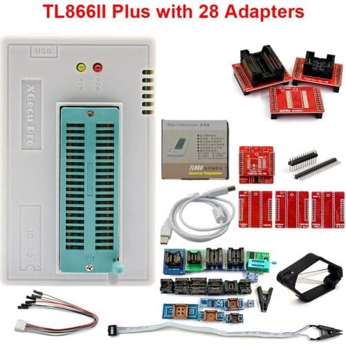 Genuine 2021 V10.9 TL866II Plus Universal Minipro Programmer TL866 Nand Flash AVR PIC Bios USB+28 Adapters Smart Calculator